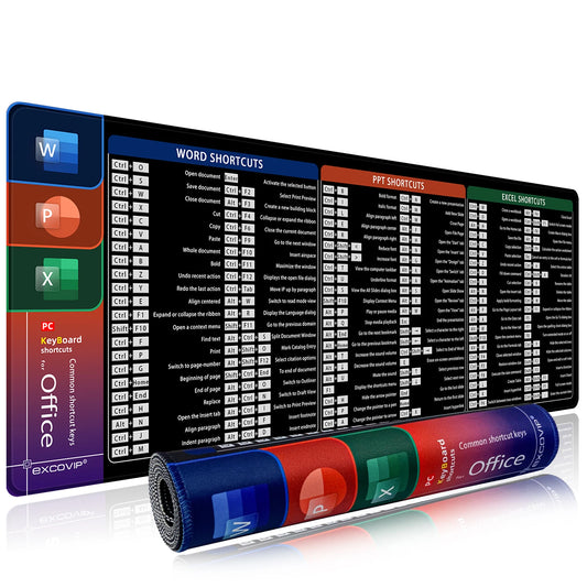 Office Shortcuts Desk Mat Large Extended Big Keyboard Mousepad