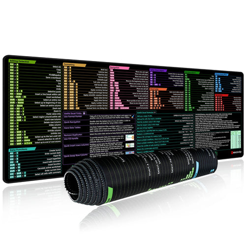 Excel Shortcuts Mouse Pad Large Extended Desk Mat Keyboard