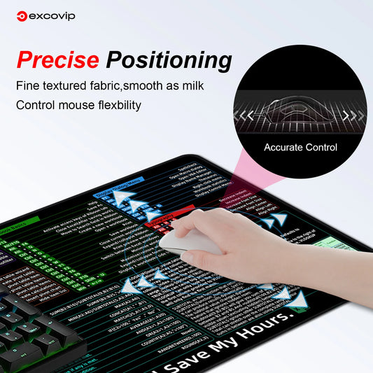 Excel Shortcuts Mouse Pad Large Extended Desk Mat Keyboard